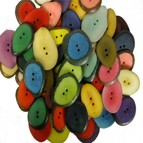 <center>Small Tagua Slice Buttons<br />Handcrafted by Artisans in Ecuador</center>
