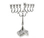 Classic Silver Plated Curved Menorah Hanukiah - Height 10.2 Inches - Culture Kraze Marketplace.com