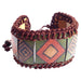 <center>Large Gourd Adjustable Bracelet with Rhombus Design<br/>Handmade in Colombia<br/>8'' to 12-3/4'' long x 1-5/8'' wide</center>