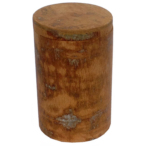 <center>Medium Circular Shaped Box made from Cinnamon Wood crafted by Artisans in Vietnam <br /> Measures 4 3/4&rdquo; high x 2 7/8&rdquo; diameter</ce