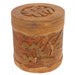 <center>Small Cinnamon Bark Box w/ Dragon crafted by Artisans in Vietnam <br /> Measures 3&rdquo; high x 2 7/8&rdquo; in diameter</center>