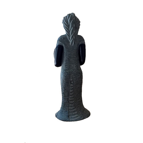 <center>Back Soapstone Mother and Children Figurine</br>7 1/2'' high x 2 5/8'' wide x 2 3/8'' deep</br>Crafted by Artisans in Haiti</center>