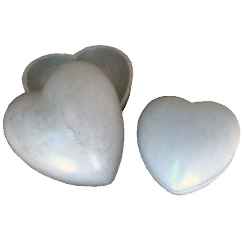 <center>White Soapstone Heart Box</br>Crafted by Artisans in Haiti</center>