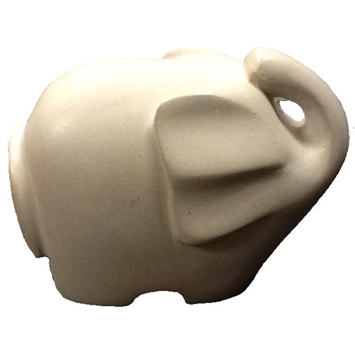 <center>White Soapstone Elephant Figurine</br>3'' high x 2 3/8'' wide x 4 1/4'' deep</br>Crafted by Artisans in Haiti</center>