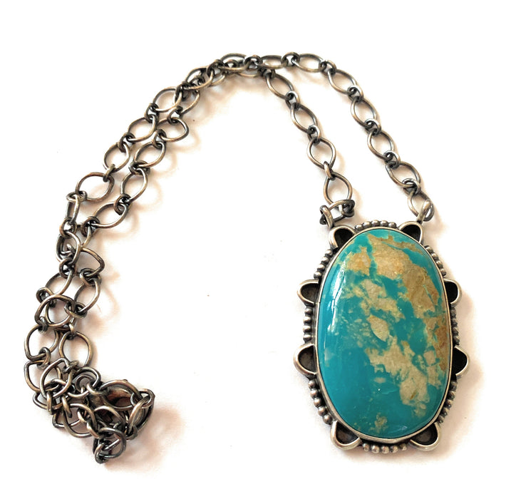 Navajo Sterling Silver & Royston Turquoise Necklace