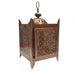 <center>Bronze Colored  Lantern Crafted by Artisans in India<br/>Measures 9" high x 5" wide x 5" deep </center>