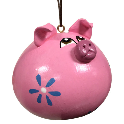 <center>Ceramic Accented Pig Gourd Ornament</br>Handmade by Artisans in Peru</center>