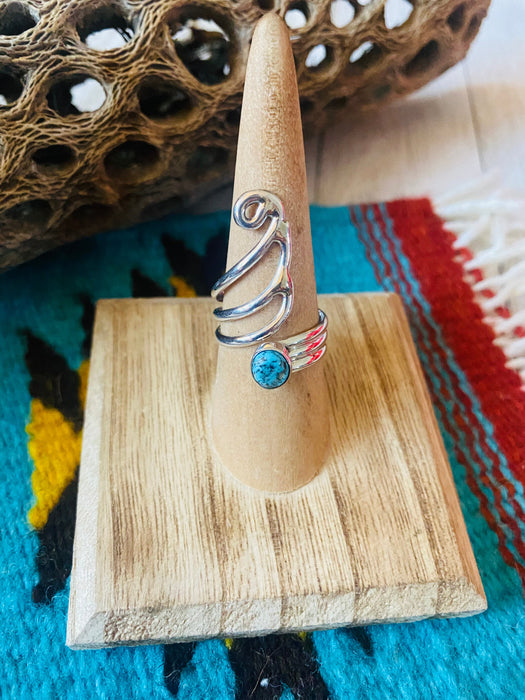 Navajo Kingman Turquoise & Sterling Silver Adjustable Ring - Culture Kraze Marketplace.com