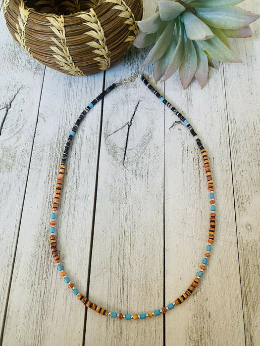 Navajo Multi Stone & Heishi Beaded 18 Inch Necklace