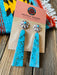 Navajo Sterling Silver & Turquoise Slab Concho Dangle Earrings - Culture Kraze Marketplace.com