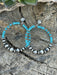 Navajo Sterling Silver Turquoise Stone Post Hoop Earrings - Culture Kraze Marketplace.com