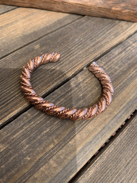 Navajo Copper Hand Twisted Bracelet Cuff