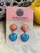 Navajo Sterling Silver, Orange Spiny & Turquoise Heart Dangle Earrings - Culture Kraze Marketplace.com