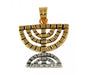 Gold Filled Two-Tone Menorah Pendant - Culture Kraze Marketplace.com