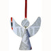 <center>Angel Christmas Ornament made from Recycled Metal</br>Assorted White Colors</br>Measures: 4-1/2" high x 5" wide</center>