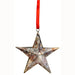 <center>Star Christmas Ornaments made from Upcycled Metal</br>Assorted Colors</br>Measures: 4-1/2" high x 4-1/2" wide</center>