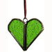 <center>Hinged Metal and Glass Heart Christmas Ornaments - Green</br>Measures: 3" high x 3" wide</center>