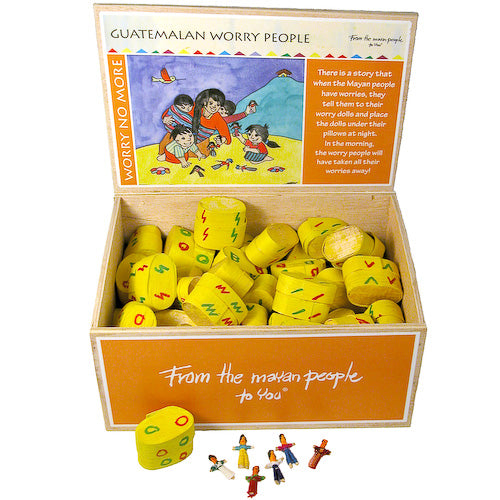 6 Small Worry Dolls in a Box - Culture Kraze Marketplace.com