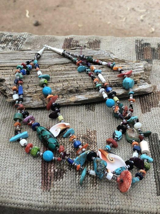 Daniel Coriz Multi Stone & Sterling Silver Beaded Necklace