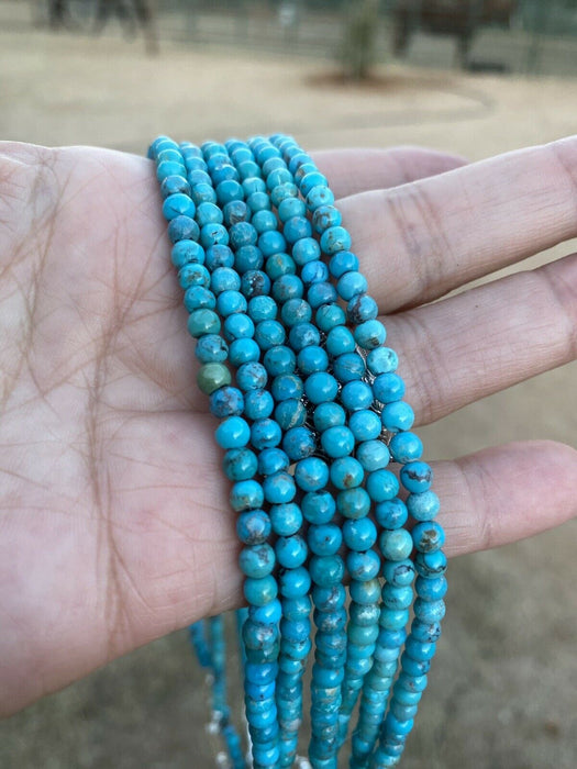 Navajo Royston Green Turquoise & Sterling Silver 17 Inch Necklace