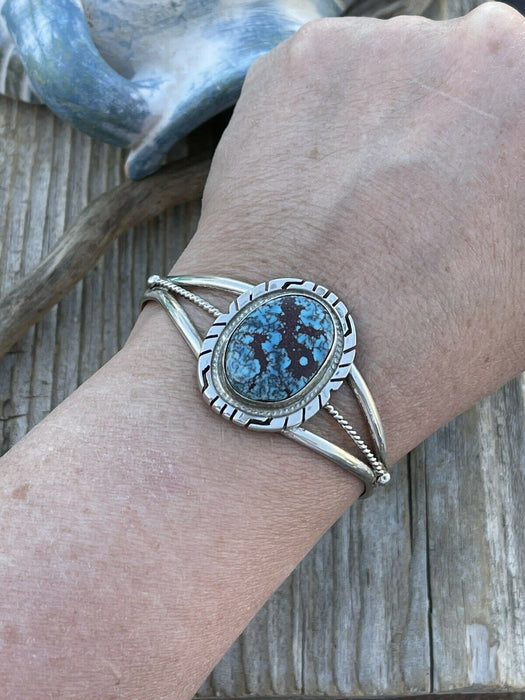 Navajo Kingman Web Turquoise & Sterling Silver Cuff Bracelet