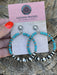 Navajo Sterling Silver Turquoise Stone Post Hoop Earrings - Culture Kraze Marketplace.com