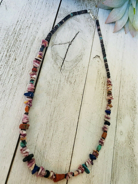 Navajo Multi Stone & Heishi Beaded 18 Inch Necklace