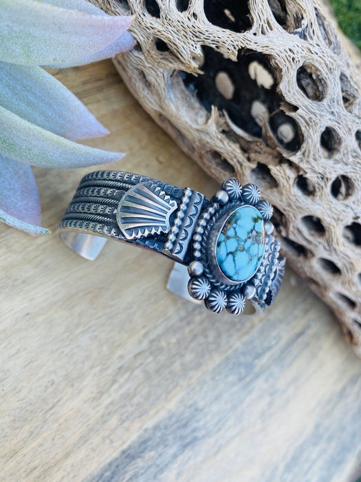 Navajo Golden Hills Turquoise Sterling Silver Cuff Bracelet