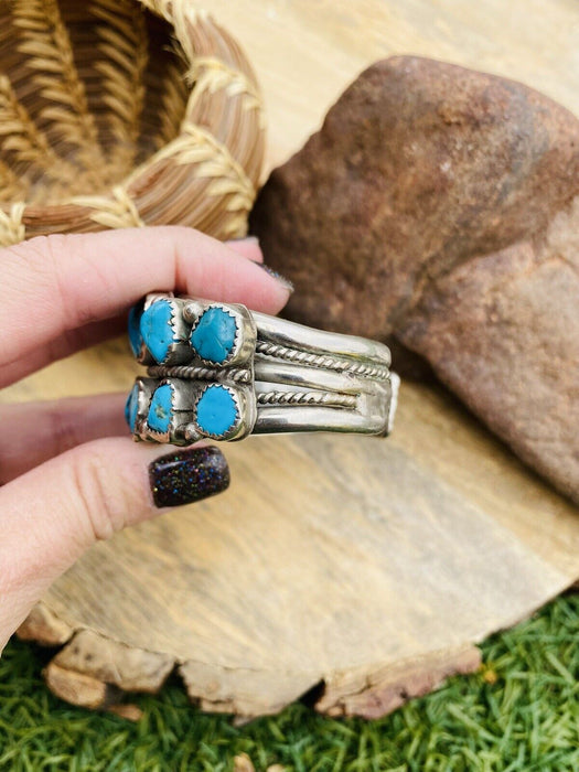 Navajo Vintage Turquoise & Sterling Silver Cuff Bracelet