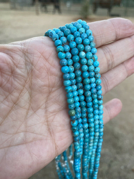 Navajo Royston Green Turquoise & Sterling Silver 17 Inch Necklace