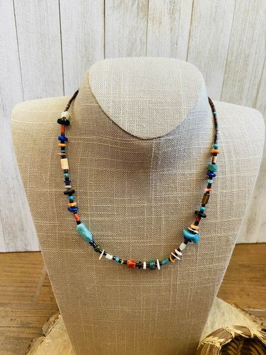 Navajo Multi Stone & Heishi Beaded 18 Inch Necklace