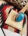 Navajo Kingman Turquoise & Sterling Silver Statement Ring Size 9 Signed - Culture Kraze Marketplace.com