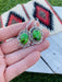 Navajo Sterling Silver Gaspeite Dangle Earrings Signed - Culture Kraze Marketplace.com