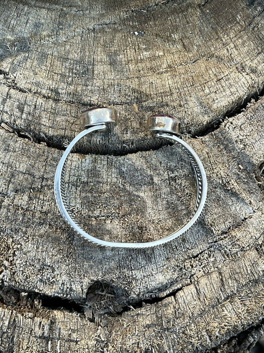 Navajo Floating Spiny Sterling Silver Rope Style Cuff Bracelet Stamped