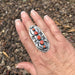 Navajo Sterling Silver Orange Spiny Oyster 5 Stone Ring - Culture Kraze Marketplace.com