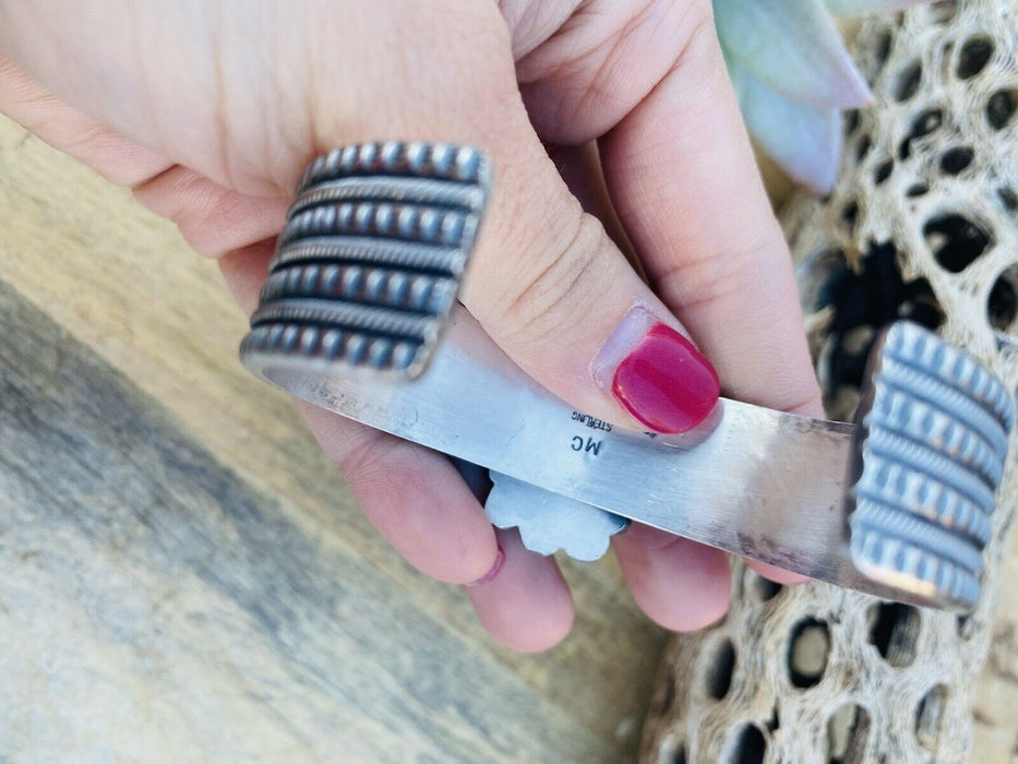 Navajo Golden Hills Turquoise Sterling Silver Cuff Bracelet