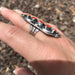 Navajo Sterling Silver Orange Spiny Oyster 5 Stone Ring - Culture Kraze Marketplace.com