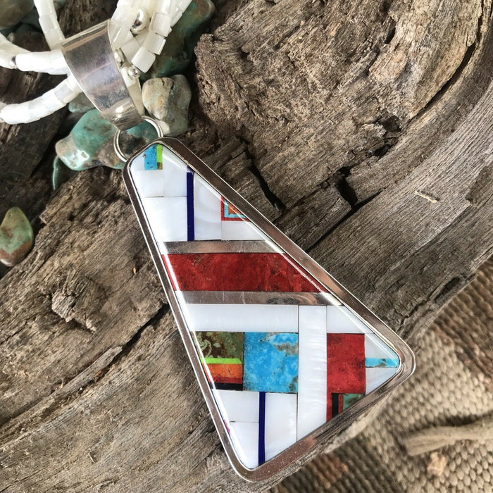 Daniel Coriz Mother Of Pearl Beaded Inlay Necklace - Culture Kraze Marketplace.com