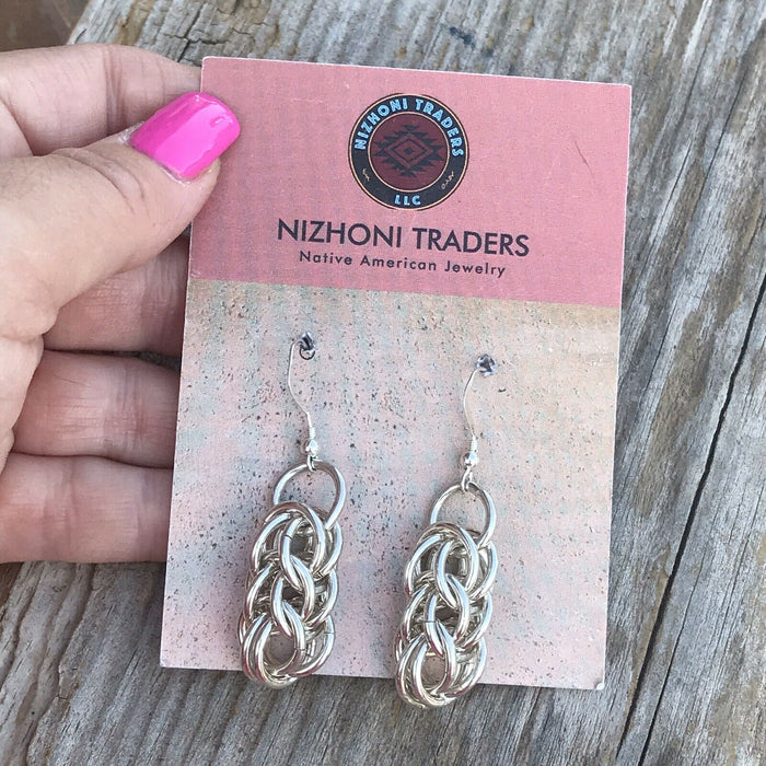 Navajo Sterling Silver Chain Link Dangle Earrings - Culture Kraze Marketplace.com