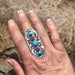 Navajo Sterling Silver Turquoise Coral 5 Stone Ring - Culture Kraze Marketplace.com