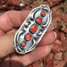 Navajo Sterling Silver Orange Spiny Oyster 5 Stone Ring - Culture Kraze Marketplace.com