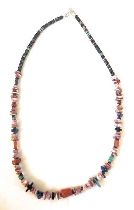 Navajo Multi Stone & Heishi Beaded 18 Inch Necklace