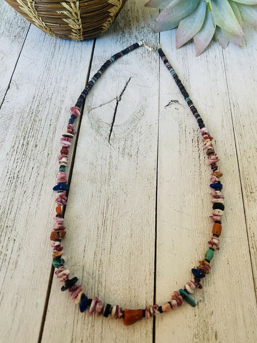 Navajo Multi Stone & Heishi Beaded 18 Inch Necklace