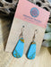 Navajo Sterling Silver & Turquoise Slab Dangle Earrings - Culture Kraze Marketplace.com