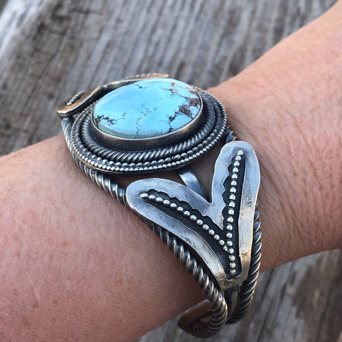 Golden Hill Turquoise  Sterling Silver Cuff