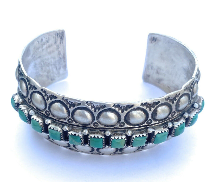 Navajo Royston Turquoise & Sterling Silver Cuff Bracelet Signed