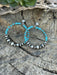 Navajo Sterling Silver Turquoise Stone Post Hoop Earrings - Culture Kraze Marketplace.com