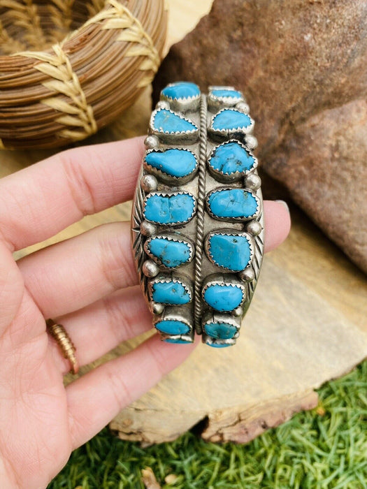 Navajo Vintage Turquoise & Sterling Silver Cuff Bracelet