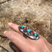 Navajo Sterling Silver Turquoise Coral 5 Stone Ring - Culture Kraze Marketplace.com