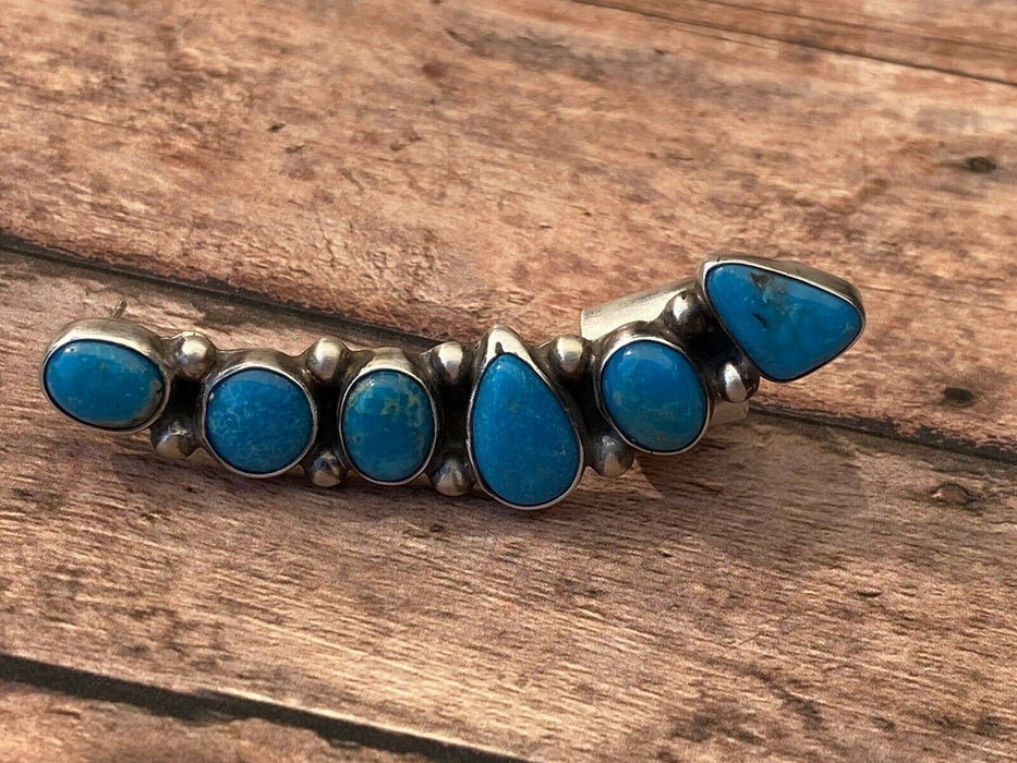 Navajo Sterling Silver & Turquoise Ear Cuff Signed